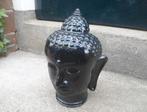 Boeddha glazen hoofd zwart glas kop boeddhabeeld, Ophalen of Verzenden, Zo goed als nieuw