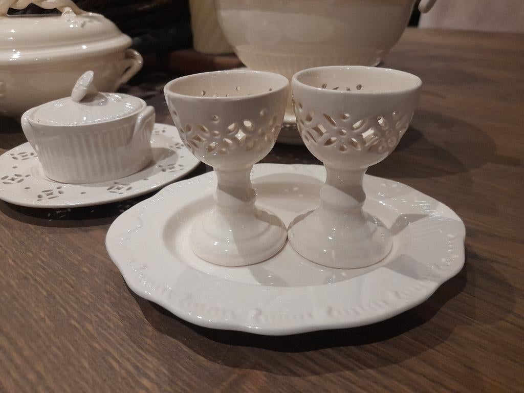 Authentic Leedsware eierdop (in goede nette staat ), Antiek en Kunst, Antiek | Servies los, Ophalen of Verzenden