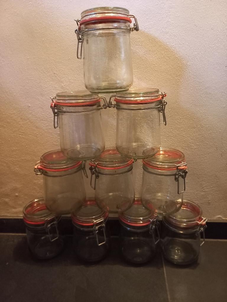 weckpotten, 10 stuks, Glas, Ophalen of Verzenden, Zo goed als nieuw, Voorraadpot