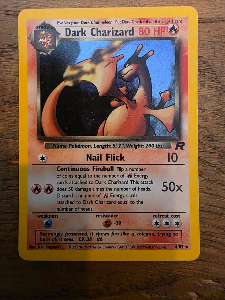 Dark Charizard Team Rocket Set Pokémon Kaart (4/82), Ophalen of Verzenden, Zo goed als nieuw, Losse kaart, Foil