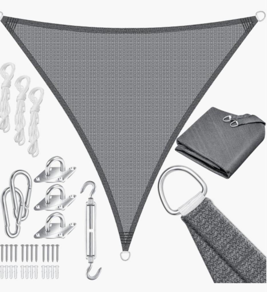 Nieuw Kesser Schaduwdoek Driehoek Grijs 2,5x2,5x3,5m, Ophalen of Verzenden, Nieuw, ......., .......