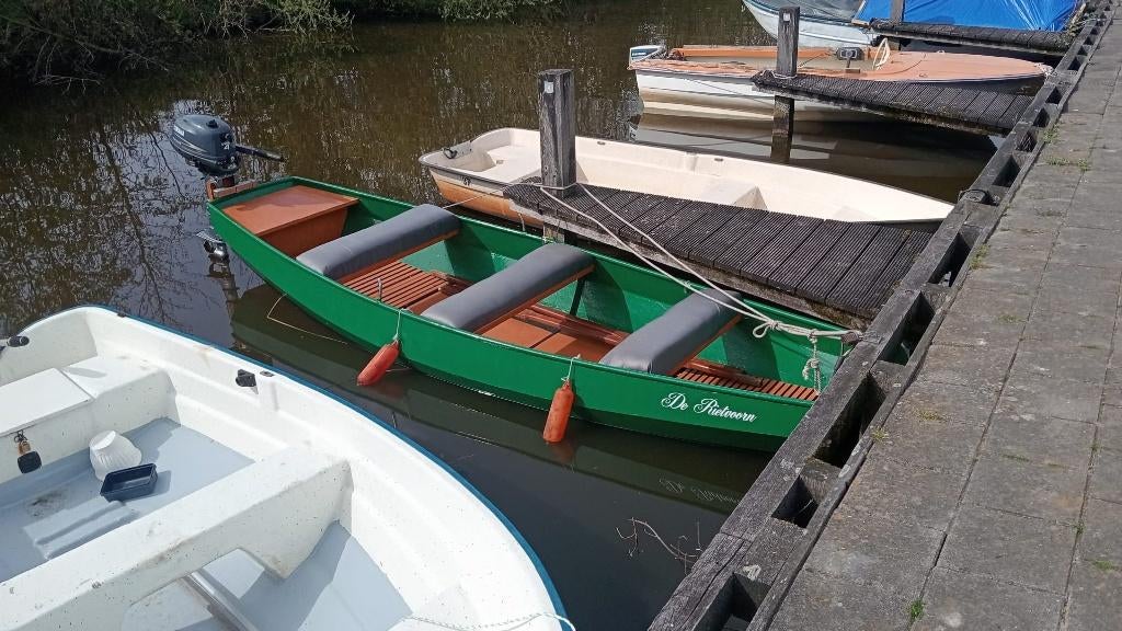 Nette visboot/motorboot met Yamaha 4pk + trailer – vaarklaar, Ophalen, Gebruikt, Staal, Minder dan 10 pk