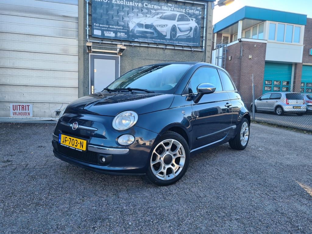 Fiat 500 1.2 C 2008 Blauw LOUNGE Panorama Clima LM 3DRS APK, Auto's, Fiat, Voorwielaandrijving, Stof, 4 cilinders, 840 kg