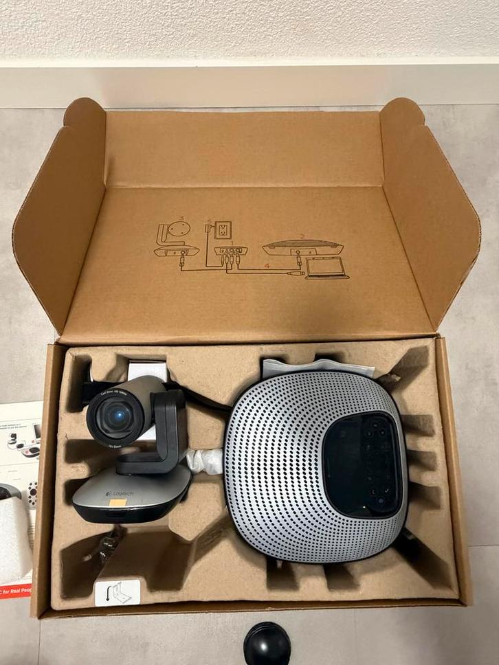 Logitech ConferenceCam CC3000e - Complete Videoconferentie, Computers en Software, Webcams, Zo goed als nieuw, Bedraad, Windows