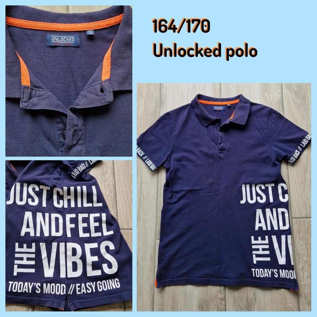 164 Zgan donkerblauwe Unlocked polo, Kleding | Heren, Ophalen of Verzenden, Zo goed als nieuw, Overige maten