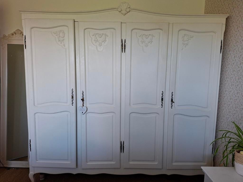 Brocante kledingkast / garderobekast, Ophalen, 200 cm of meer, 150 tot 200 cm, Met deur(en)