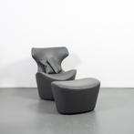 5x B&B Italia Piccola Papilio Fauteuil + Hocker Grijs Leer, Niet ingevuld, Niet ingevuld, 75 tot 100 cm, Ophalen of Verzenden