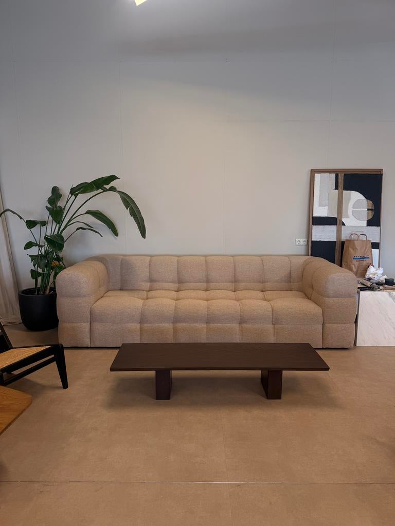 Design bank bubble design - Zandkleurige stof - nieuw!, Huis en Inrichting, Ophalen of Verzenden, Nieuw, Tweepersoons