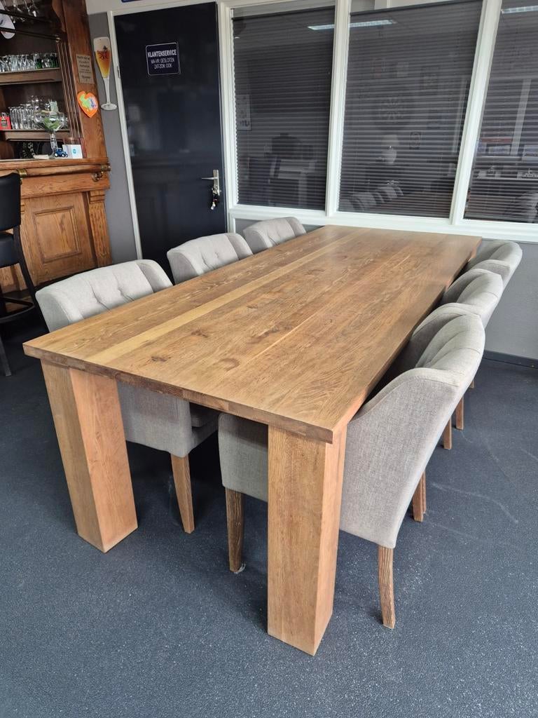 Eiken eettafel 240x100, Huis en Inrichting, Tafels | Eettafels, Ophalen, Gebruikt, 200 cm of meer, 50 tot 100 cm