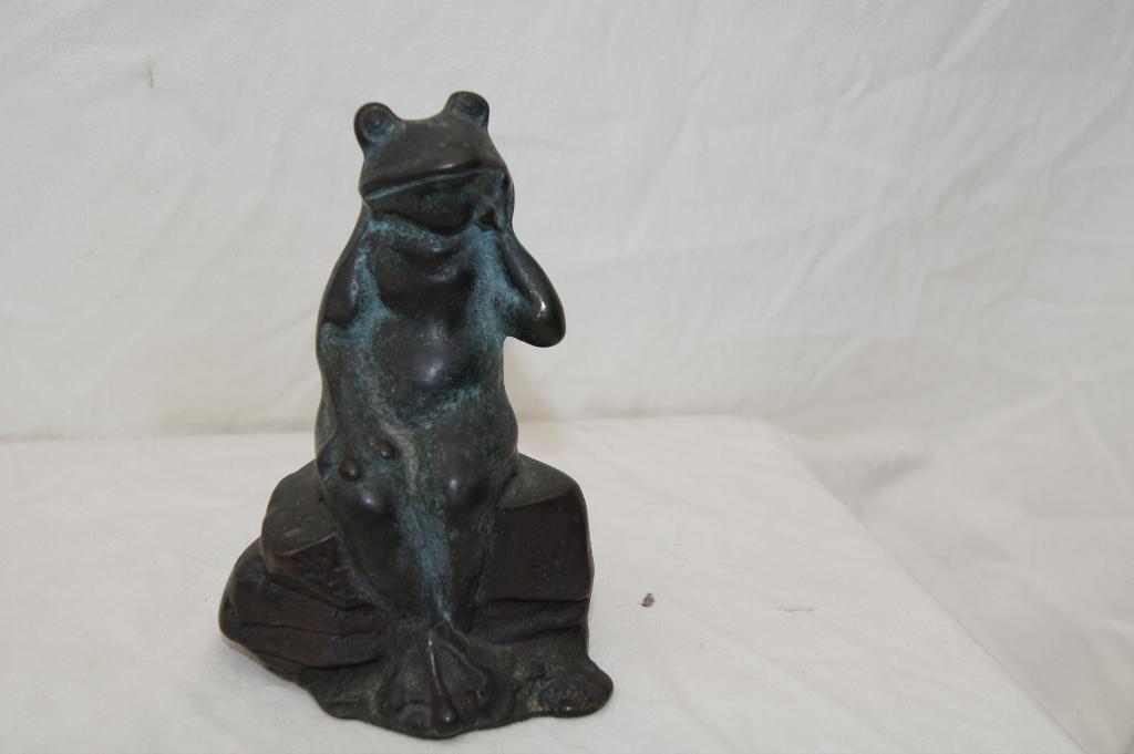 Kikker / Haan  ( Brons, Antiek en Kunst, Ophalen of Verzenden