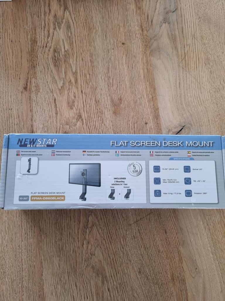 Newstar FPMA-D860BLACK flat screen desk mount nieuw, Ophalen of Verzenden, Nieuw