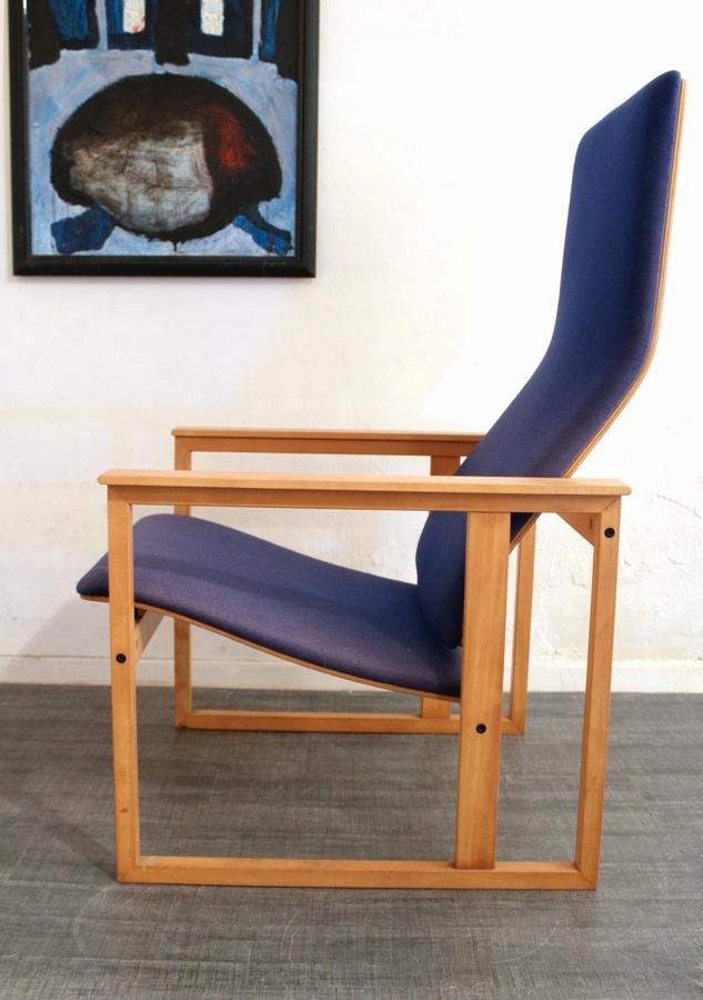 Swedese fauteuil ontwerp Simo Heikkila vintage design, Huis en Inrichting, Fauteuils, Gebruikt, Hout, Stof, 75 tot 100 cm, Ophalen