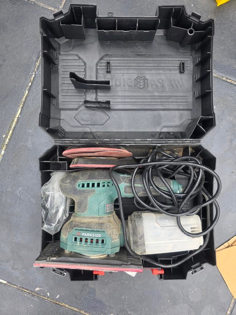 Parkside schuurmachine, Ophalen of Verzenden, Gebruikt, Minder dan 600 watt, Vlakschuurmachine