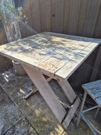 Stoere tuinset van steigerhout, Tuin en Terras, 4 zitplaatsen, Gebruikt, Steigerhout, Ophalen of Verzenden