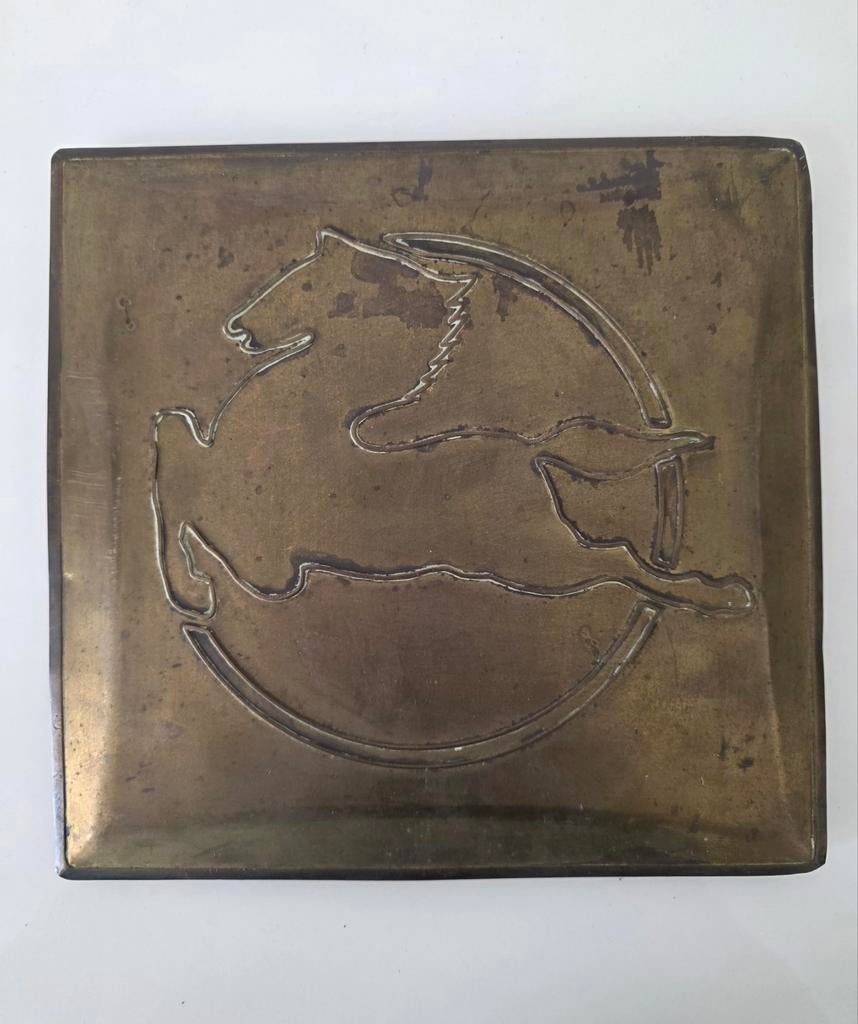 Oude messing plaat vrachtwagen embleem, Pegaso truck, Ophalen of Verzenden