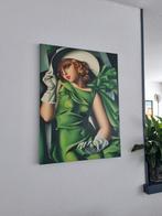 Tamara de Lempicka stijl olieverf schilderij 60x80cm, Antiek en Kunst, Ophalen