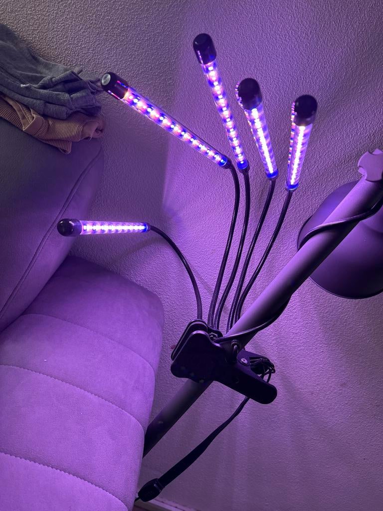 LED Kweeklamp met 4 flexibele armen en timer, Tuin en Terras, Kweekspullen, Ophalen, Zo goed als nieuw, Kweeklamp