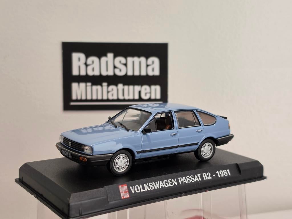 Volkswagen Passat B2 1981 - Blauw - 1:43 Ixo AUTOPLUS, Overige merken, Auto, Ixo/AUTOPLUS, Ophalen of Verzenden