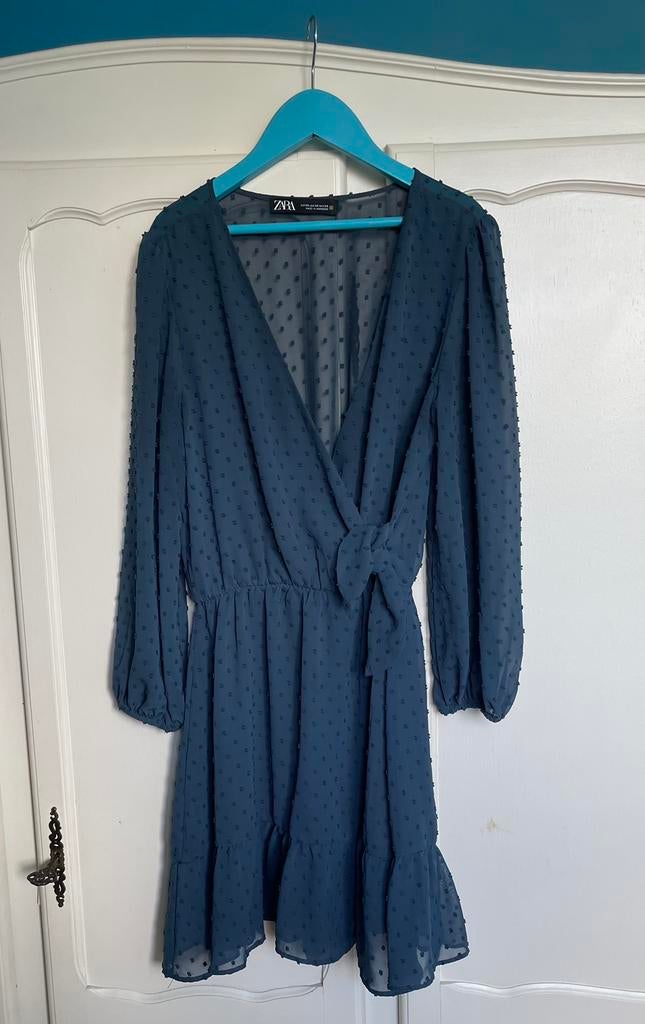 Leuk blauw zomerjurkje, maat XS, Blauw, Ophalen of Verzenden, Zo goed als nieuw, Knielengte