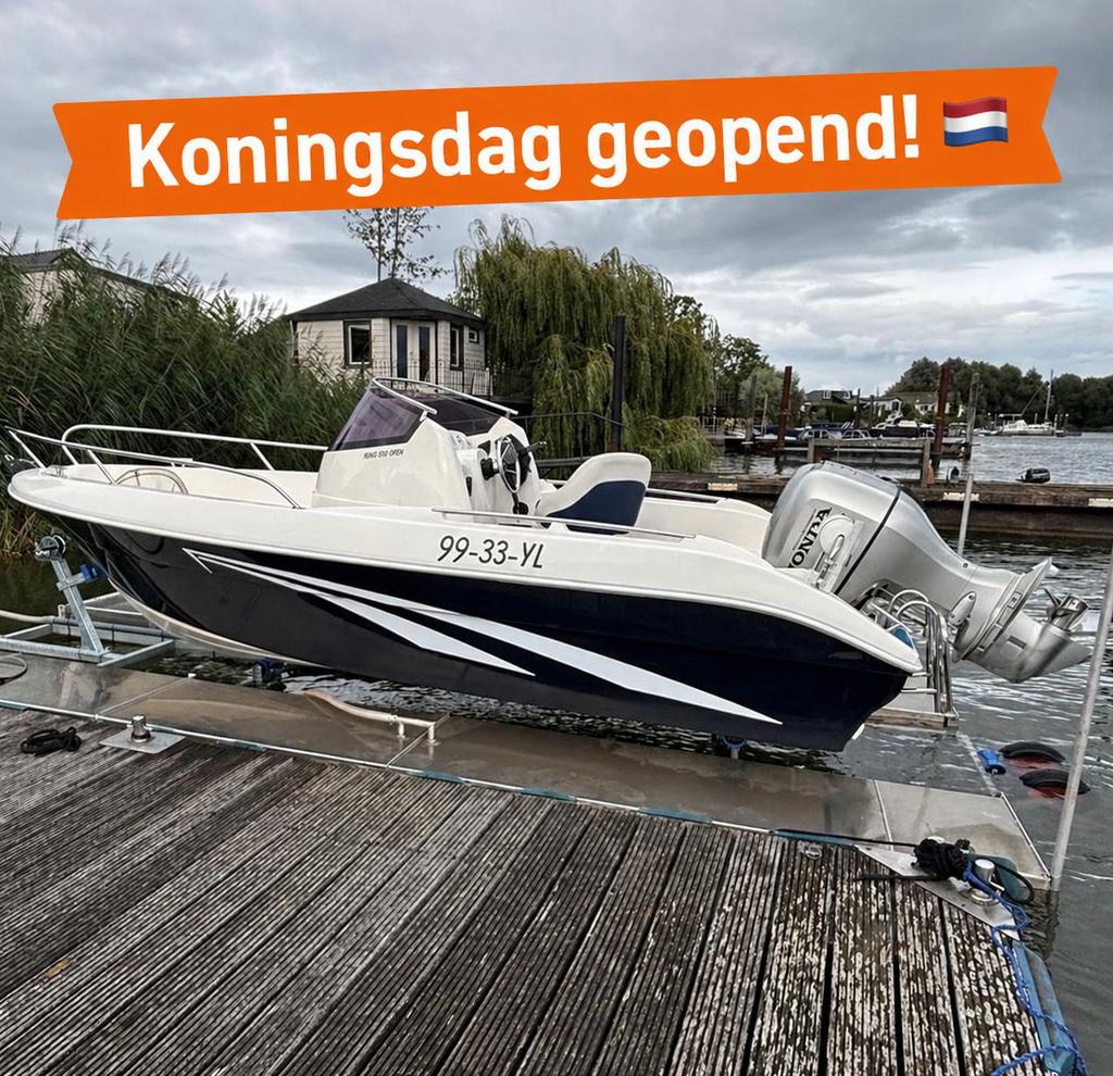 Prins 550 open inc honda 75pk 4 takt nieuwstaat!, Watersport en Boten, 10 tot 30 pk, Ophalen of Verzenden, Zo goed als nieuw, 3 tot 6 meter