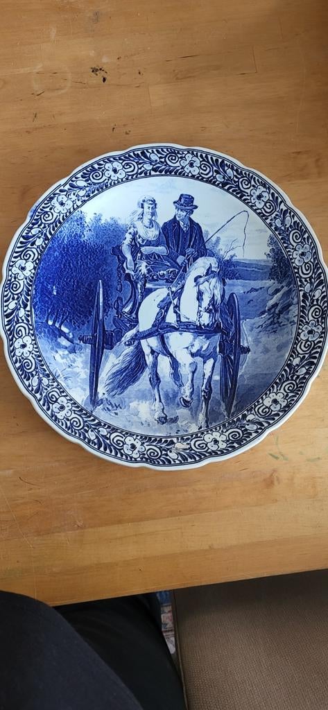2 antieke Delftsblauwe wandborden Royal Sphinx, Antiek en Kunst, Antiek | Wandborden en Tegels, Ophalen
