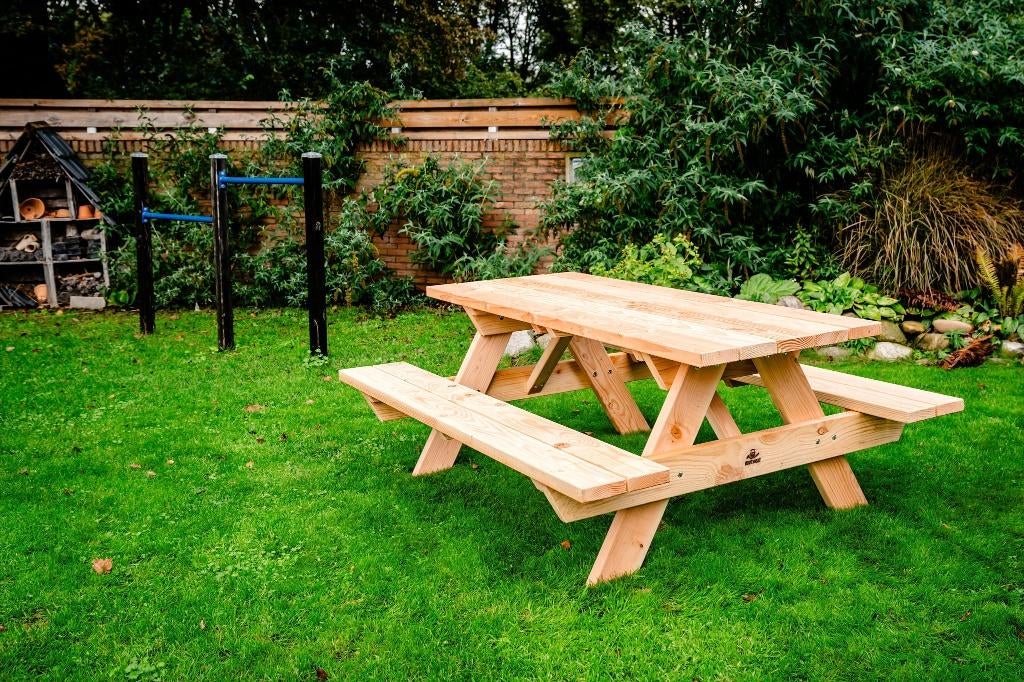 Houtmoat Picknicktafel Bouwpakket – 1,80 m (Tweedekans!), Tuin en Terras, Picknicktafels, Ophalen, Info@houtmoat.nl, Nieuw, Dorpsstraat 6 Heeten