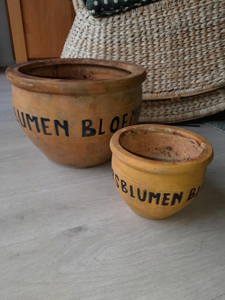 Diverse bloempotten, Tuin en Terras, Bloempotten, Zo goed als nieuw, Aardewerk, Minder dan 40 cm, Minder dan 25 cm, Rond, Ophalen
