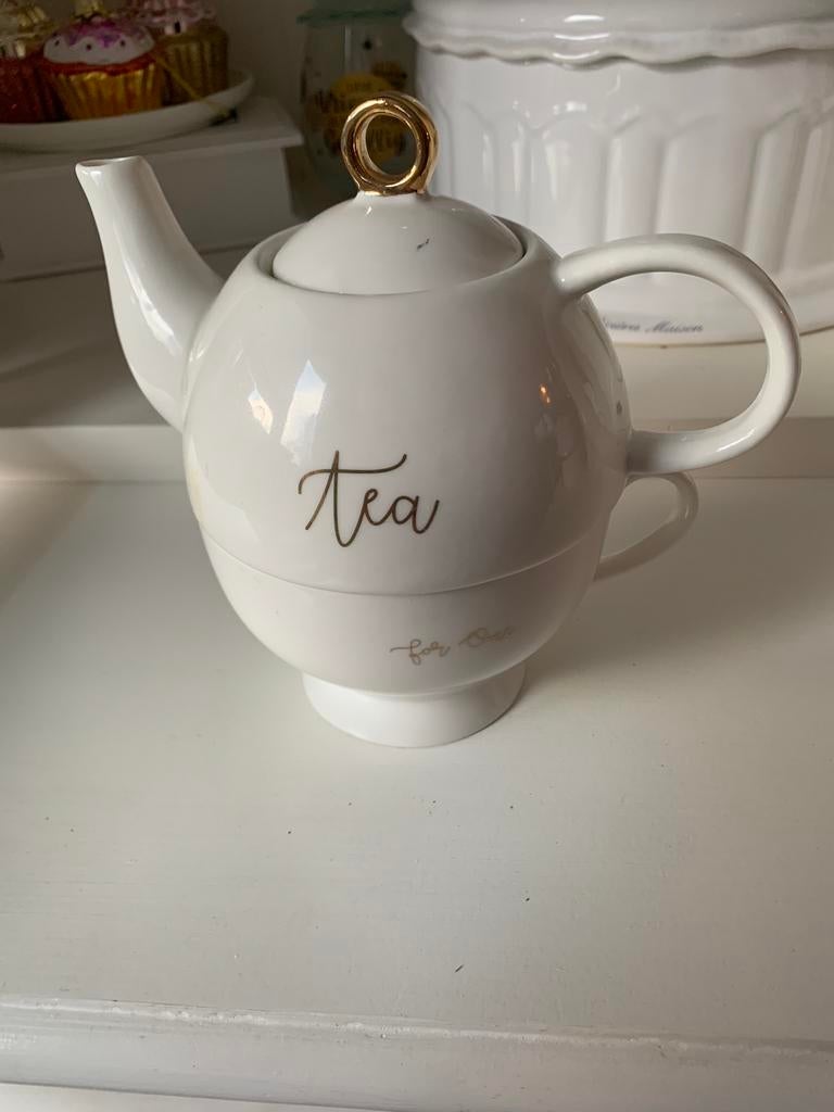 Theepotje riviera maison, Huis en Inrichting, Ophalen of Verzenden, Zo goed als nieuw, Glas, Overige stijlen