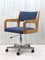 mooie Originele bureau- of architectenstoel, Ophalen, Gebruikt, Blauw, Bureaustoel