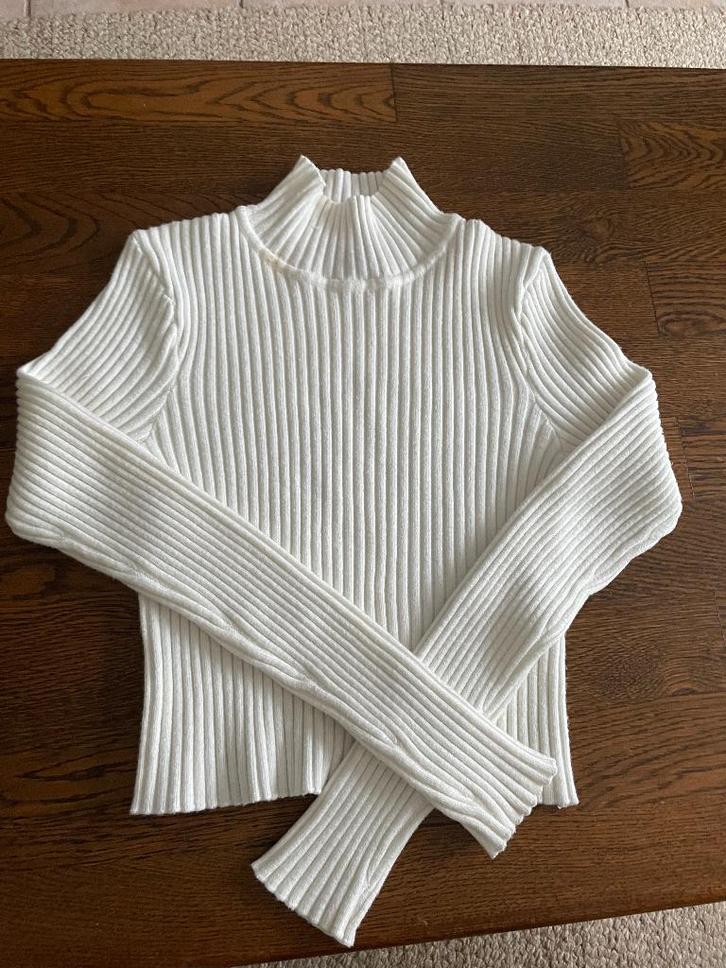 Classic Amisu Witte Ribgebreide Trui, Kleding | Dames, Tops, Nieuw, Maat 34 (XS) of kleiner, Wit, Lange mouw, Ophalen of Verzenden