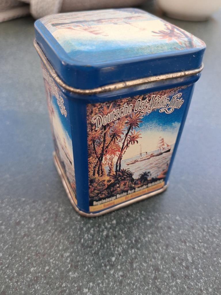 Vintage theeblik Deutsche Ost-Afrika Linie (DOAL), Ophalen of Verzenden