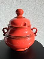 Grote rode aardewerken pot met deksel, Antiek en Kunst, Ophalen of Verzenden