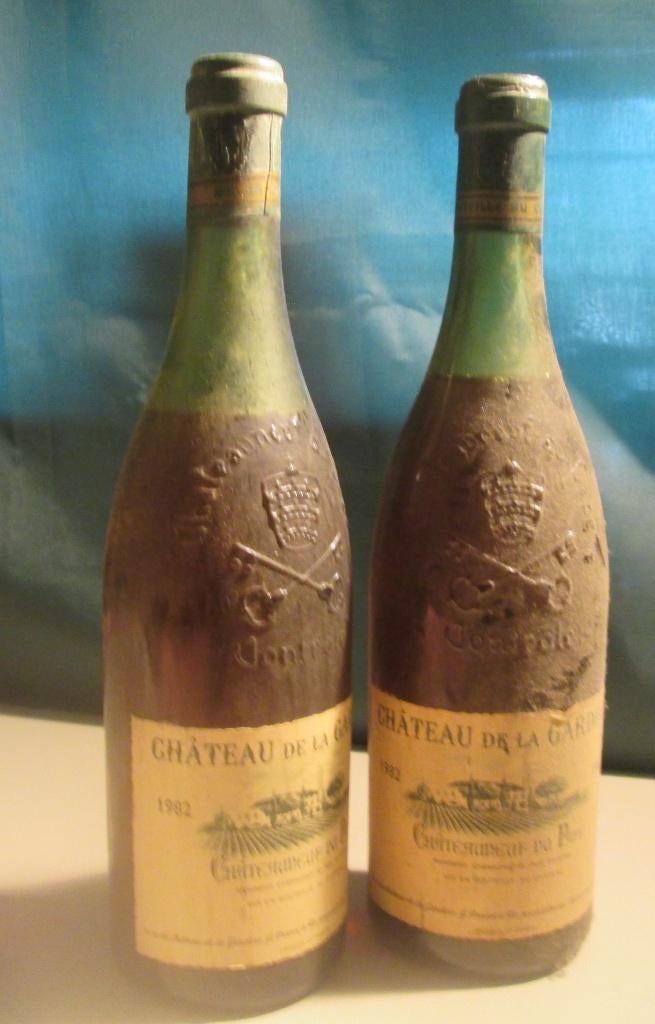 2x Chateau de la Gardine - Chateauneuf-du-Pape - 1982, Frankrijk, Ophalen of Verzenden, Zo goed als nieuw, Rode wijn