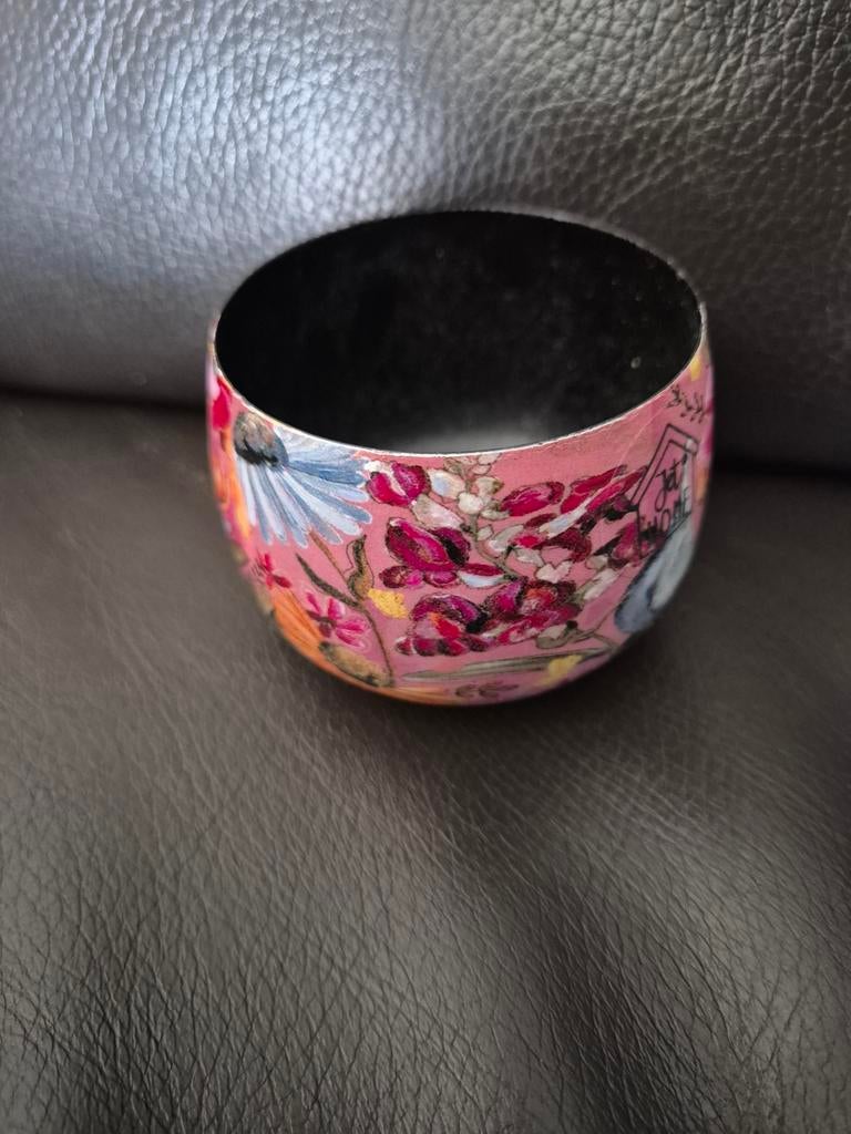 TS bloempotjes D 7 H 5 cm met tropisch patroon (5 stuks), Rond, Ophalen of Verzenden, Binnen, Nieuw