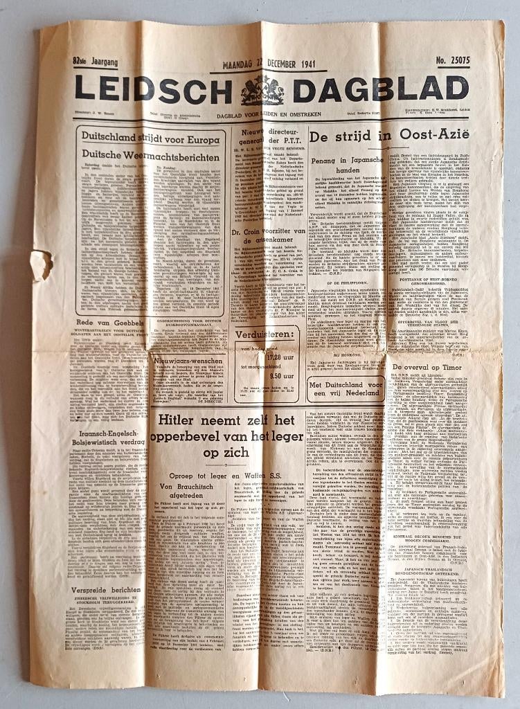Leidsch Dagblad 22 dec. 1945, Ophalen of Verzenden