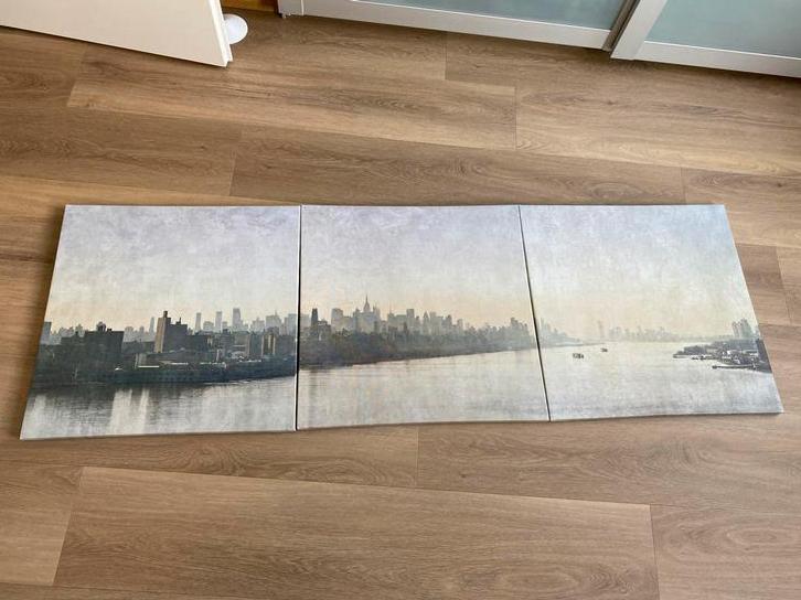 Canvas Schilderij New York Skyline 3-delig, Huis en Inrichting, Woonaccessoires | Wanddecoraties, Ophalen of Verzenden, Zo goed als nieuw