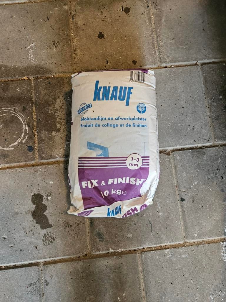Knauf Fix & Finish blokkenlijm en afwerkpleister 10 kg, Doe-het-zelf en Verbouw, Verf, Beits en Lak, Ophalen of Verzenden