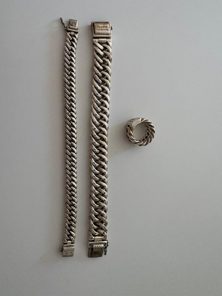 Buddha to Buddha armbanden en ring, Sieraden, Tassen en Uiterlijk, Ringen, Ophalen, Zo goed als nieuw, 17 tot 18, Dame