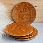 Gien Paille set van 4 bordjes kaasbordjes, Keramiek, Ophalen of Verzenden, Zo goed als nieuw, Overige stijlen