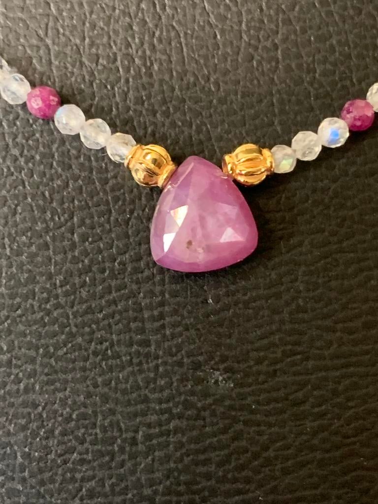 Robijn sterrobijn hanger maansteen liefde geluk magie, Sieraden, Tassen en Uiterlijk, Kettingen, Nieuw, Ophalen of Verzenden, Steen of Mineraal