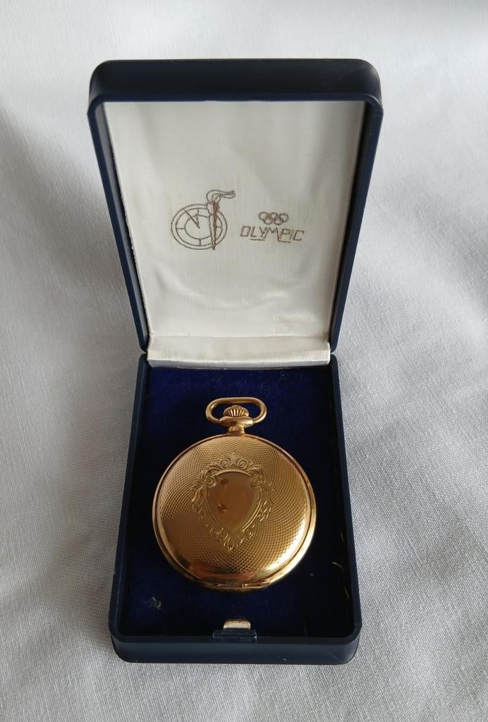 Doublé Olympic zakhorloge, Sieraden, Tassen en Uiterlijk, Horloges | Antiek, Overige merken, Overige materialen, Zakhorloge, Verguld