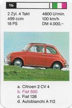 X1 autokaartje fiat 500, Ophalen of Verzenden, Zo goed als nieuw, Auto's