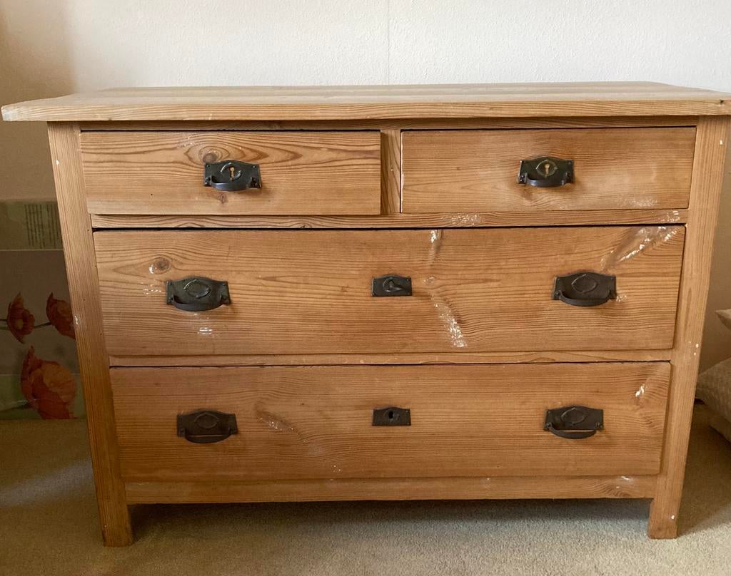 Antieke commode. Laag model!, Huis en Inrichting, Kasten | Ladekasten, Ophalen, Gebruikt, 100 tot 150 cm, 3 of 4 laden