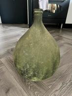 Grote groene glazen fles / kruik – 55 cm hoog, Ophalen, 50 tot 75 cm, Groen, Glas