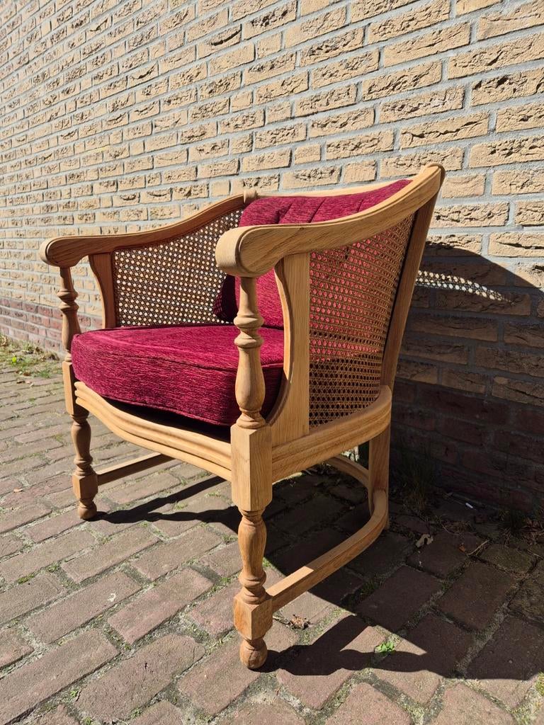 Prachtige eikenhouten webbing stoel, ongelakt, Antiek en Kunst, Antiek | Meubels | Stoelen en Banken, Ophalen