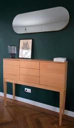 Stijlvol dressoir met eiken fineer, 2 deuren en 3 lades, Ophalen, Gebruikt, 100 tot 150 cm, Eikenhout