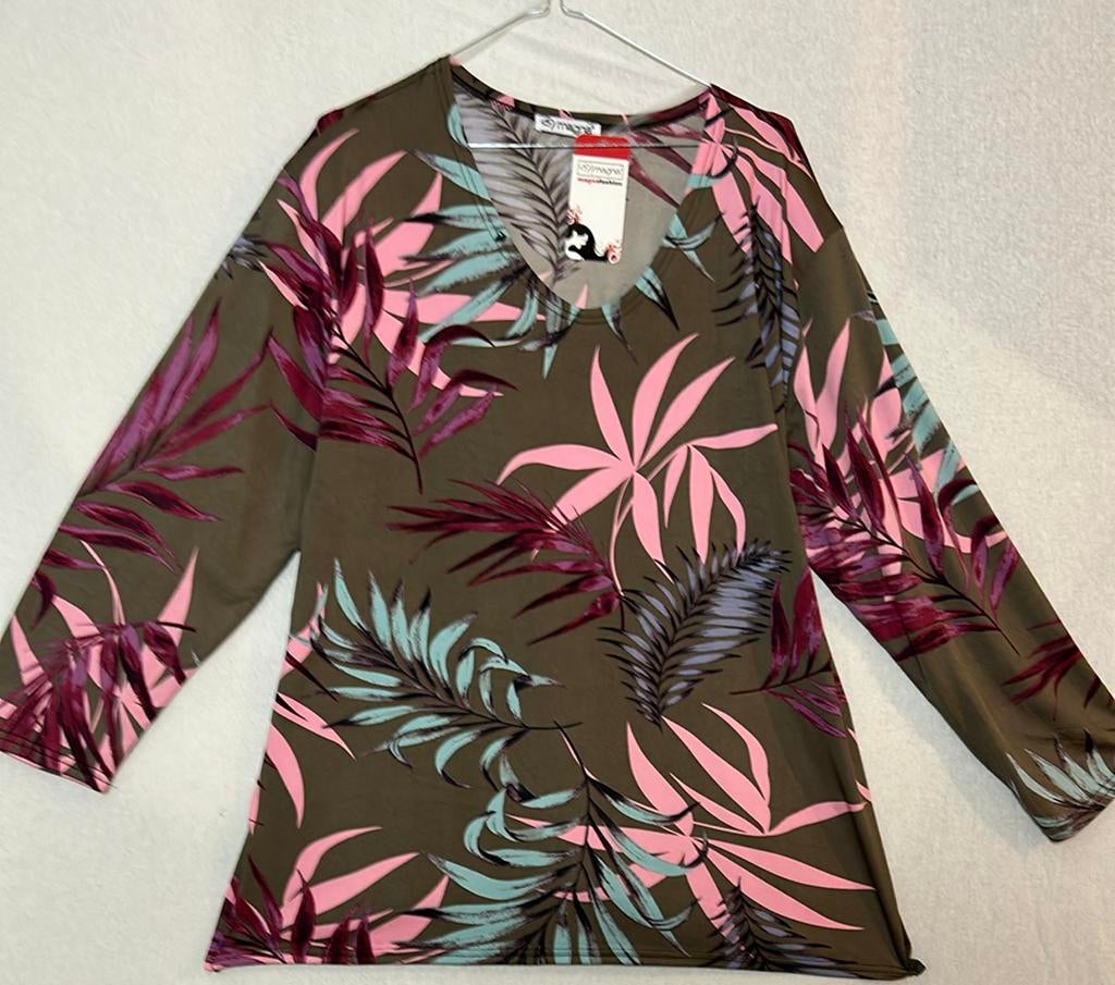 Magna stretch shirt 48, Verzenden, Zo goed als nieuw, Zwart, Shirt of Top