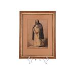 19e-eeuwse aquarel religieuze geestelijke – ingelijst