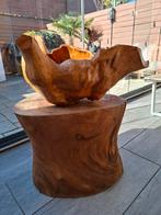 Houten blok en fruitschaal, Ophalen, Zo goed als nieuw