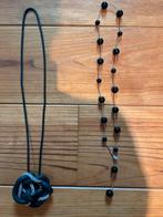 Set van 2 unieke kettingen: Zwart rubber & kralen, Zwart, Ophalen of Verzenden, Zo goed als nieuw, Overige materialen